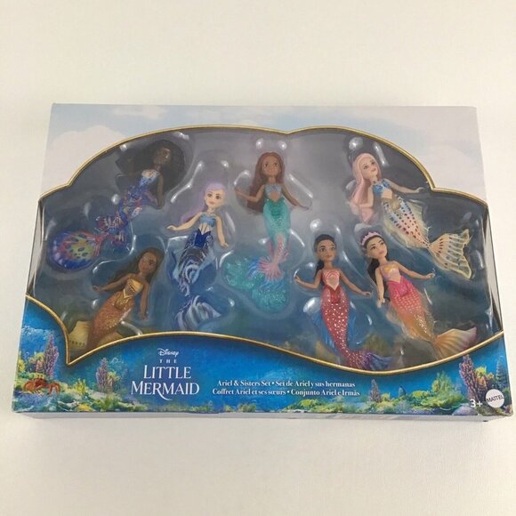 Disney The Little Mermaid Ariel & Sisters Set Deluxe Figures 2022 Mattel Toy - Picture 2 of 7